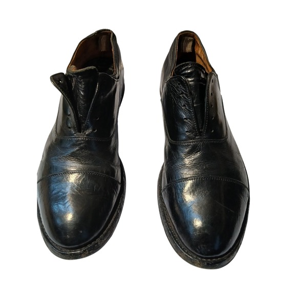 Officine Creative Men Black Leather Cap Toe OxfordMade in Italy Size 41.5
